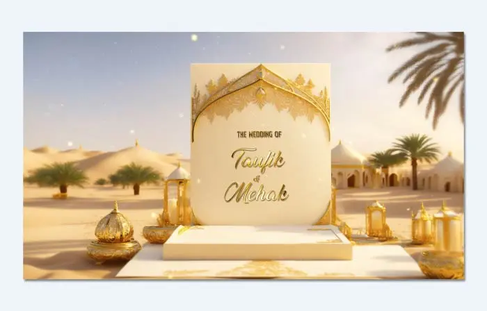 Premium Arabic Style 3D Wedding Invitation Slideshow